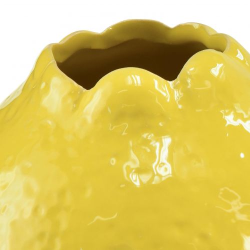 Floristik24 Keramik Vase Gelb Zitronen Deko Mediterran Ø12cm H14,5cm