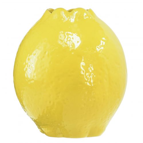 Floristik24 Keramik Vase Gelb Zitronen Deko Mediterran Ø12cm H14,5cm