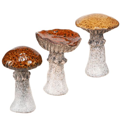 Keramikpilze Keramikdeko Pilze Orange Gelb Braun 8cm 3 St
