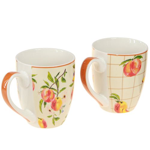 Artikel Keramiktasse Pfirsiche Becher Keramik Deko H10,5cm 2St