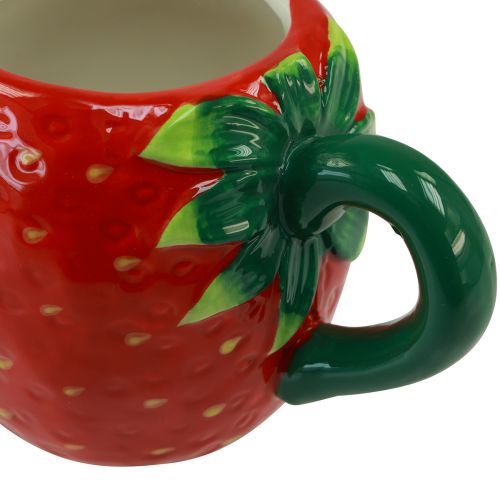 Artikel Keramiktasse Erdbeere zum Bepflanzen 10cm Ø6,5cm