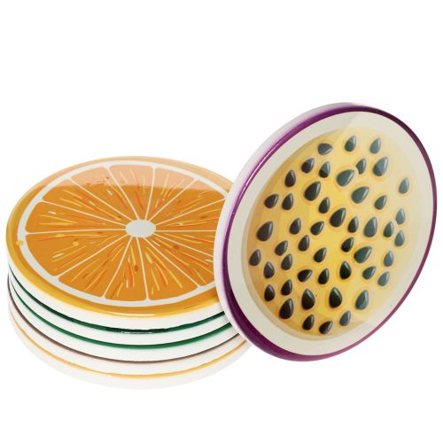 Floristik24 Obst Untersetzer Set Fruchtdesign Tischdekoration Küche Wohnzimmer 10cm 6St