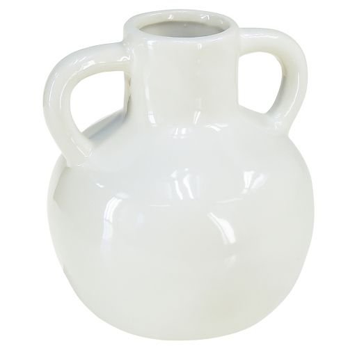 Artikel Keramikvase Weiß Vase mit 2 Henkeln Keramik Ø7cm H11,5cm