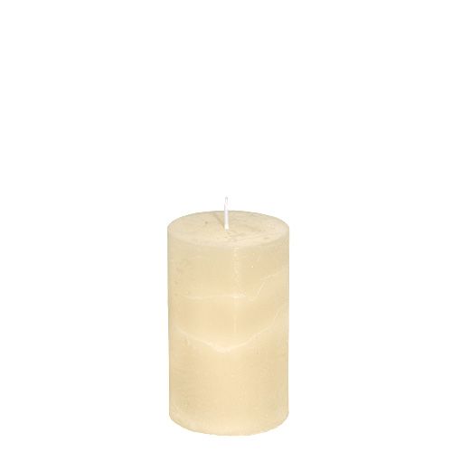 Floristik24 Kerze Creme 50mm x 80mm durchgefärbt 12St
