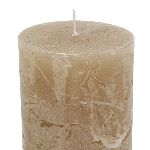 Floristik24 Kerze Hellbraun 60mm x 140mm 8St