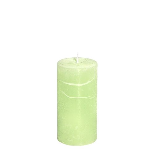 Floristik24 Kerze Lime Grün​​​​​​​ Hellgrün 50×100mm durchgefärbt 4 St