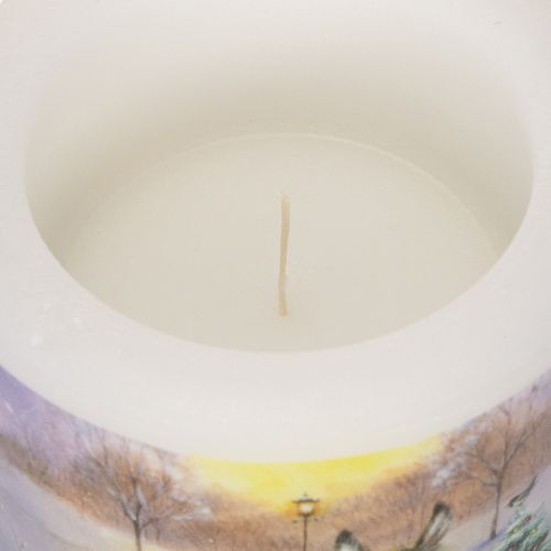 Stumpenkerze 10cm Weiß mit