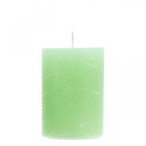 Stumpenkerzen durchgefärbt Lime Grün 70×100mm 4 St