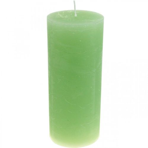 Stumpenkerzen durchgefärbt Kerzen Lime Grün​​​​​​​ 85×200mm 2 St