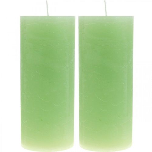 Artikel Stumpenkerzen durchgefärbt Kerzen Lime Grün 85×200mm 2 St