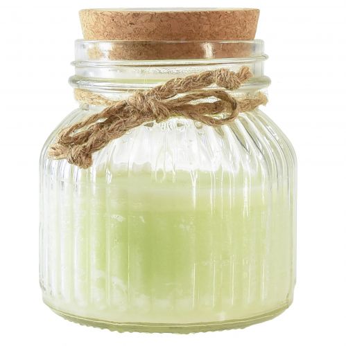 Artikel Duftkerze im Glas Citronella Apfelgrün Korken H11,5cm