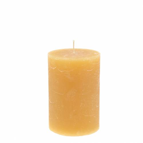 Floristik24 Durchgefärbte Kerzen Honigfarben 70×100mm 4St