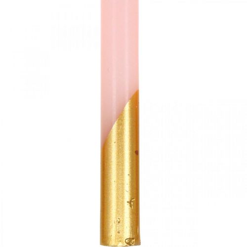 Floristik24 Baumkerzen Pyramidenkerzen Rosa, Golden Kerzen H105mm 10St