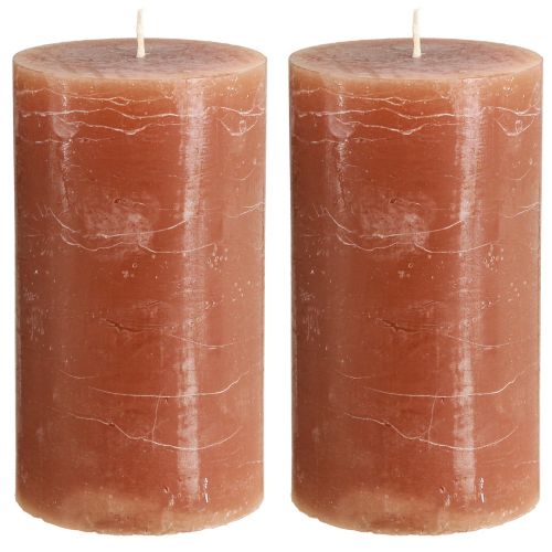 Artikel Kerzen durchgefärbt Karamell Stumpenkerzen 85×150mm 2 St