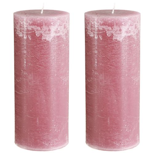 Artikel Kerzen in Rosa Stumpenkerzen Altrosa 85x200mm 2 St