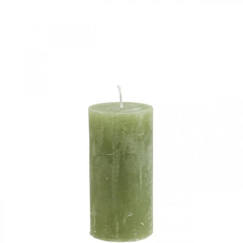 Artikel Durchgefärbte Kerzen Olivgrün Stumpenkerzen 50×100mm 4 St