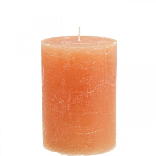 Durchgefärbte Kerzen Orange Peach Stumpenkerzen 85×120mm 2St