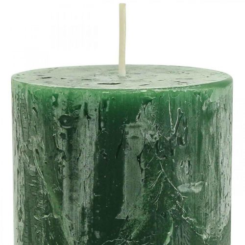 Floristik24 Durchgefärbte Kerzen Dunkelgrün Stumpenkerzen 70×140mm 4 St
