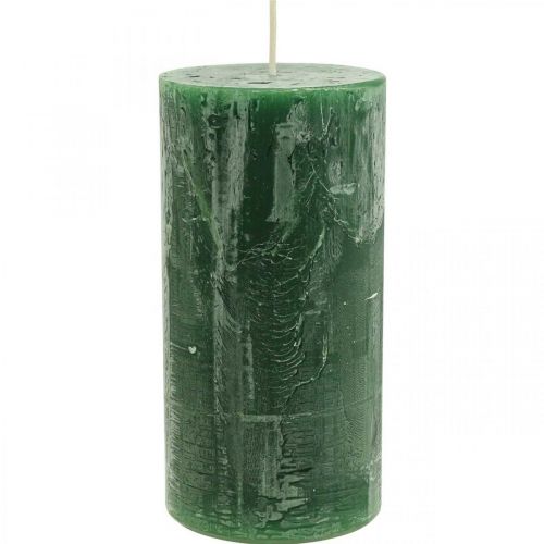 Artikel Durchgefärbte Kerzen Dunkelgrün Stumpenkerzen 70×140mm 4St