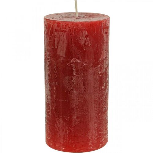 Floristik24 Durchgefärbte Kerzen Rot Rustic Selbstlöschend 70×140mm 4 St