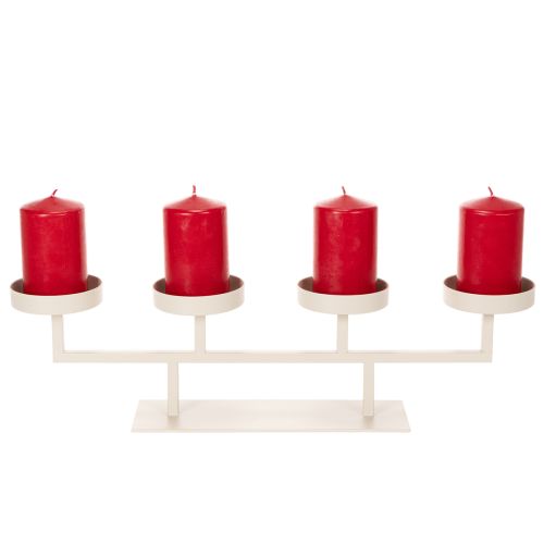 Kerzenständer aus Metall mit vier Kerzentellern 47 cm creme | Floristik24.at