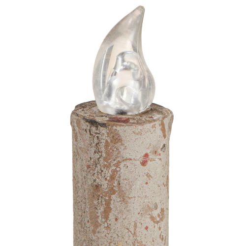 Floristik24 Kerzenhalter Antik mit LED Kerze Metall Warmes Licht H22cm
