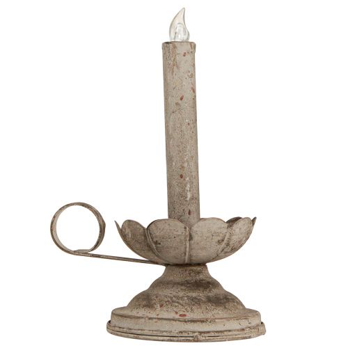 Floristik24 Kerzenhalter Antik mit LED Kerze Metall Warmes Licht H22cm