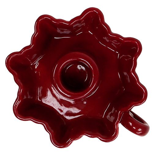 Floristik24 Kerzenhalter Keramik Rot Ø12cm 2St