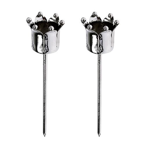 Kerzenhalter Krone Silber Ø3cm H12,5cm 4 St