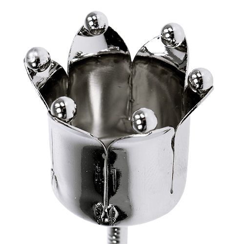 Artikel Kerzenhalter Krone Silber Ø3cm H12,5cm 4 St