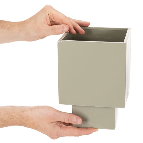 Würfel-Pflanzgefäß Metall 22 cm Grün mit Erhöhtem Stand | Floristik24.at