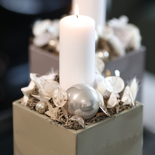 Würfel-Pflanzgefäß Metall 22 cm Grün mit Erhöhtem Stand | Floristik24.at