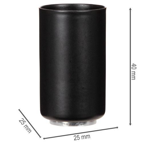 Magnetische Kerzenhalter rund mattschwarz für Stabkerzen 25 mm, 4 Stück | Floristik24.at