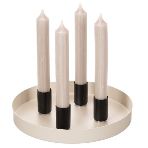 Magnetische Kerzenhalter rund mattschwarz für Stabkerzen 25 mm, 4 Stück | Floristik24.at