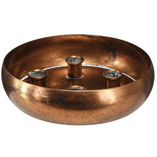 Artikel Kerzenhalter Schale für 4 Stabkerzen Antik Optik Bronze Ø22cm