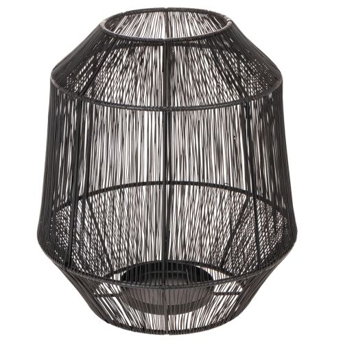 Kerzenhalter Schwarz aus Metall, Ø24cm, H28cm, moderne Drahtkorb-Laterne | Floristik24.at