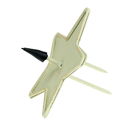 Floristik24 Kerzenhalter Stern zum Stecken 9cm Creme