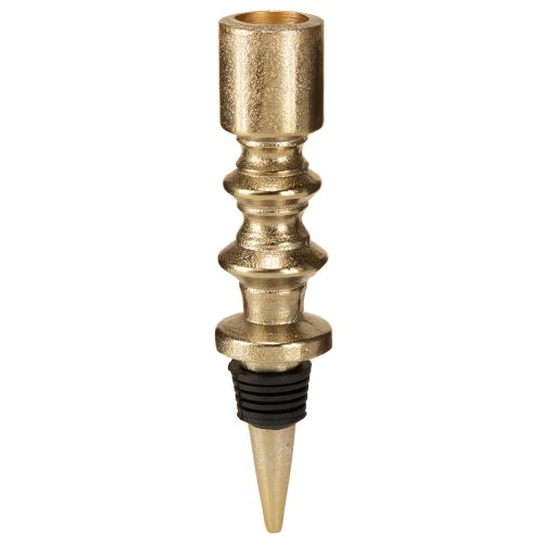 Artikel Kerzenhalter für Flaschen Metall Antik Optik Hellgold H15cm