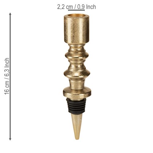 Artikel Kerzenhalter für Flaschen Metall Antik Optik Hellgold H15cm