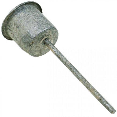 Artikel Kerzenhalter zum Stecken Shabby Chic Grau Ø3cm H8,5cm 8 St