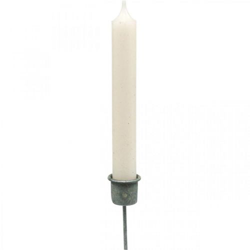Artikel Kerzenhalter zum Stecken Shabby Chic Grau Ø3cm H8,5cm 8 St