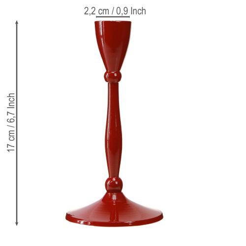 Artikel Kerzenhalter für Stabkerzen Stabkerzenhalter Rot H17cm