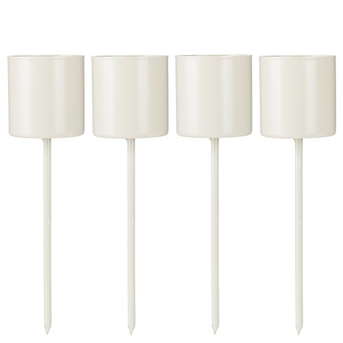 Artikel Kerzenhalter für dicke Stabkerzen Metall Beige 3,8×14cm 4 St