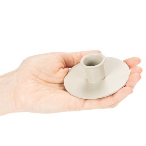 Kerzenhalter Metall Beige matt 8cm für Stabkerzen 3er-Set | Floristik24.at