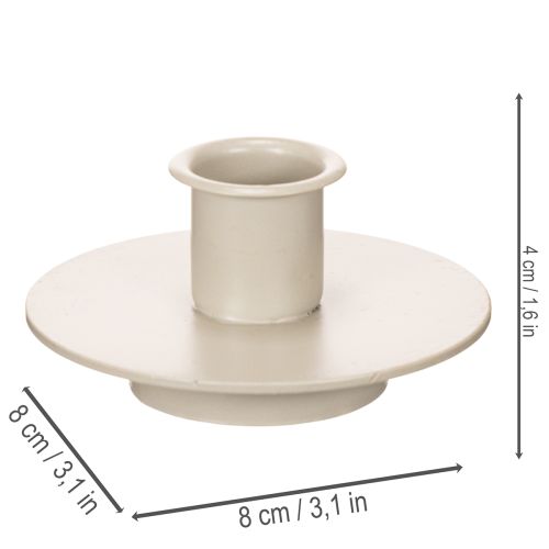 Kerzenhalter Metall Beige matt 8cm für Stabkerzen 3er-Set | Floristik24.at