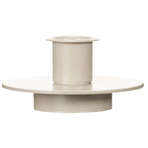 Kerzenhalter Metall Beige matt 8cm für Stabkerzen 3er-Set | Floristik24.at