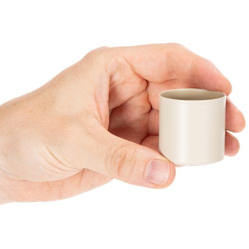 Magnetische Kerzenhalter aus Metall für dicke Stabkerzen Ø 4 cm 4 Stück taupe-creme | Floristik24.at