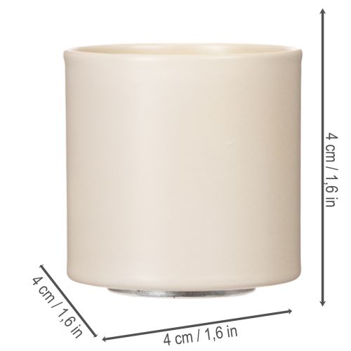 Magnetische Kerzenhalter aus Metall für dicke Stabkerzen Ø 4 cm 4 Stück taupe-creme | Floristik24.at