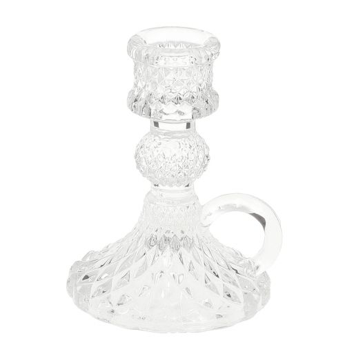Artikel Kerzenhalter mit Henkel für Stabkerzen Glas 10,5cm Klar 4St