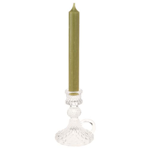 Artikel Kerzenhalter mit Henkel für Stabkerzen Glas 10,5cm Klar 4St